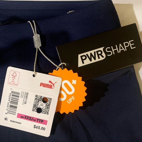 New Puma Women's XXS PWRSHAPE Solid Golf Tennis Skirt Skort Navy Blazer UPF 50+ - Picture 4 of 5